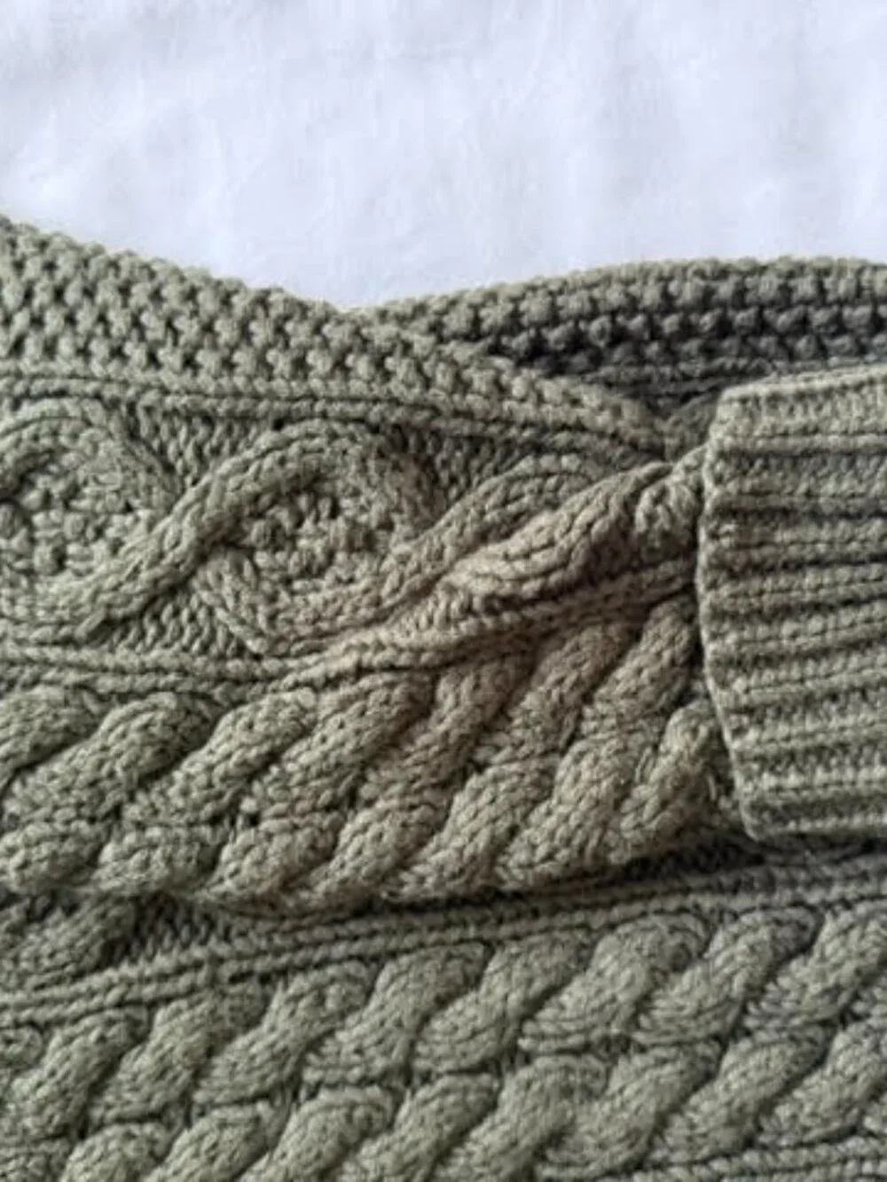 VTG 90s Polo Ralph Lauren Hand Knit Heavy Cotton Cable Turtleneck Sweater L